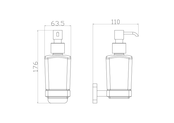 Дозатор для мыла Wonzon & Woghand Still WW-6633 хром глянцевый