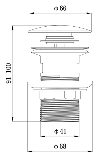 Донный клапан Esko Shanghai Gold PopupGold золото