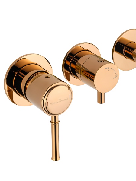 Смеситель для ванны Wonzon & Woghand Tor WW-88889073-RG розовое золото глянцевый с душевым гарнитуром