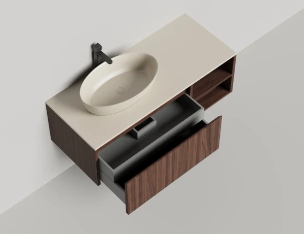 Тумба с раковиной Salini Domino 120 см 27D212ONA окрашивание по RAL шпон Onda Plus