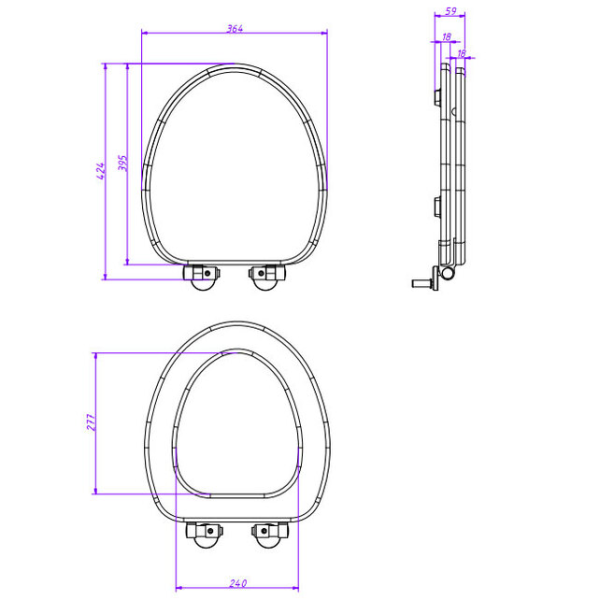 Крышка-сиденье Caprigo Armonia KFe-AC хром с механизмом плавного закрывания (эмаль)