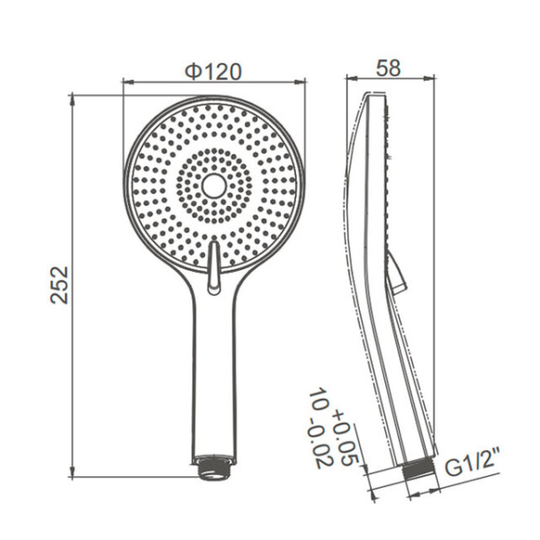 Душевая лейка Caprigo Parts 98-501-NER черный