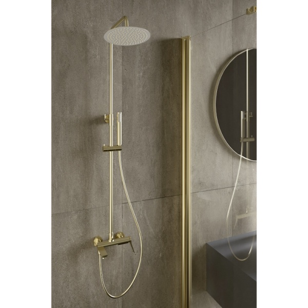 Душевая стойка со смесителем Esko Shanghai Gold ST1425SHAGold золотой сатин матовая