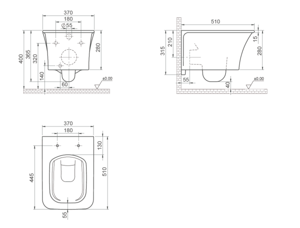 Унитаз подвесной Boheme Mirage 965-W белый