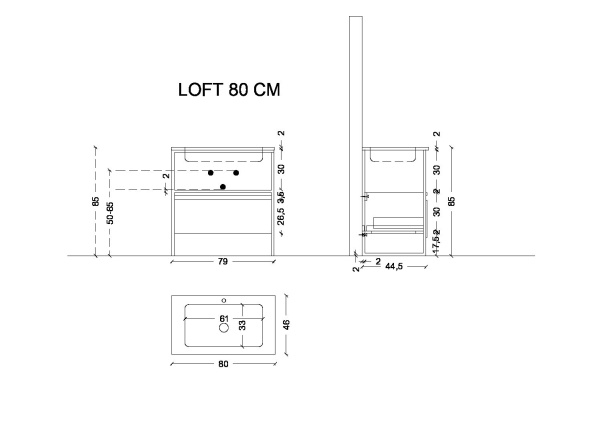 Консоль Armadi Art Loft 80 см 893-080 черный
