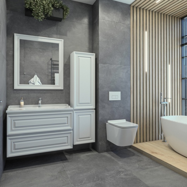 Тумба с раковиной Caprigo Ponza 13523-021.000.00.05 90 см белая