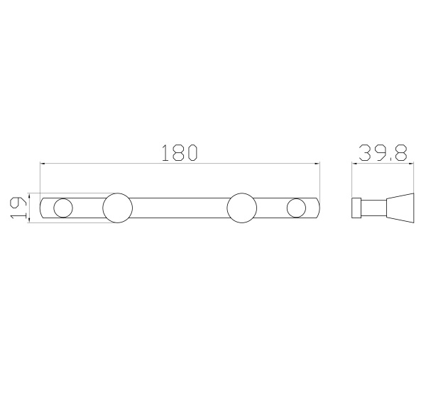 Крючок Wonzon & Woghand WW-9381-2 хром глянцевый двойной