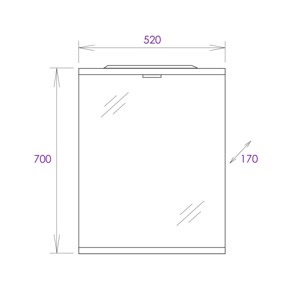 Зеркало Onika Омега 50x70 205206 белое с подсветкой