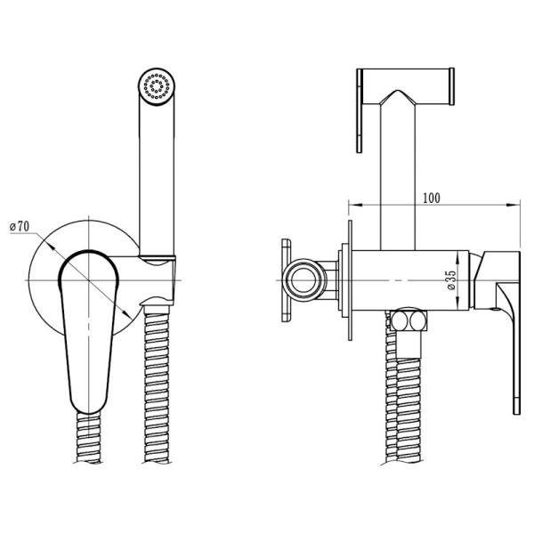 Смеситель гигиенический Esko Kazan KZSMHW белый матовый встраиваемый