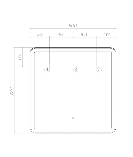 Зеркало Vigo Flam 60x60 z.FLA.60.CLASSIC с подсветкой и сенсором