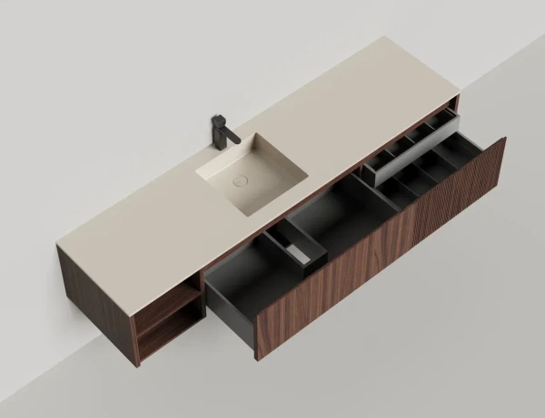 Тумба под встраиваемую раковину Salini Domino 200 см 27D220AIN окрашивание по RAL шпон