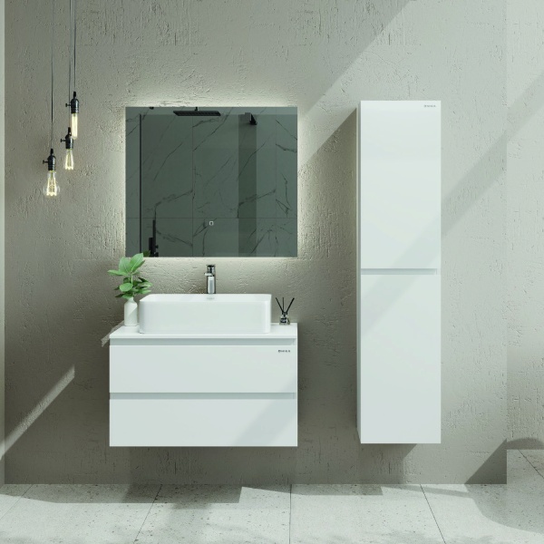 Зеркало Onika Люма 80x70 208098 белое с подсветкой и сенсором