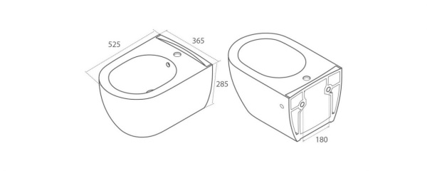 Биде Boheme Bianca 964-W подвесное белый глянцевый