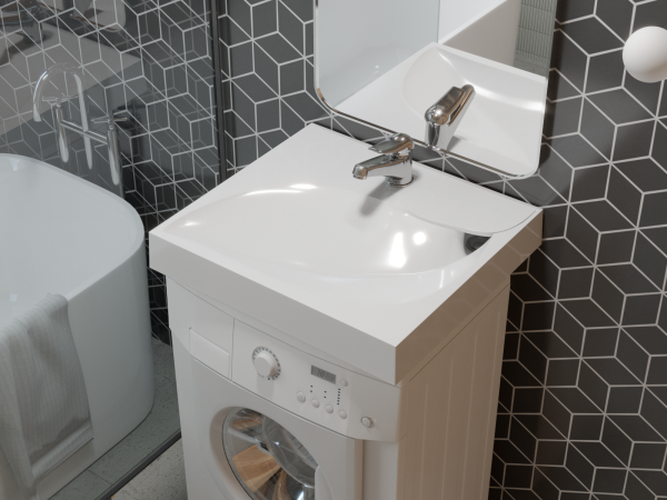 Подвесная раковина Madera List 4627173210546 60 см белая глянцевая на стиральную машину