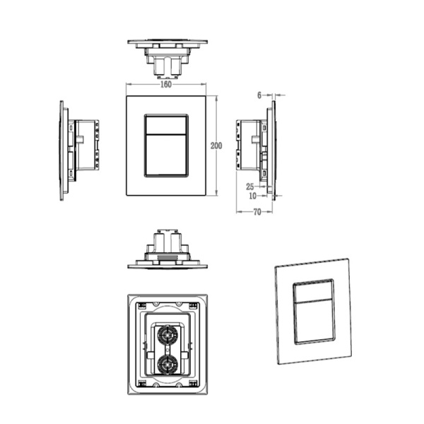Кнопка смыва Wonzon & Woghand WW-IB256-MW белый матовый пневматическая