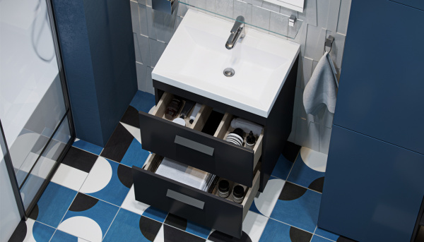 Тумба под раковину Velvex Orlando tn.ORL.CLA.60.2Y графит 60 см серая