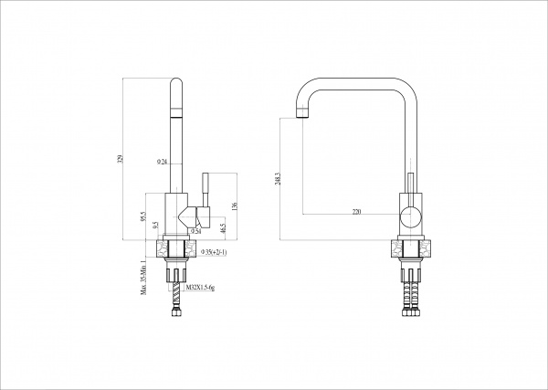 Смеситель для кухонной мойки Haiba HB70304-4 хром матовый