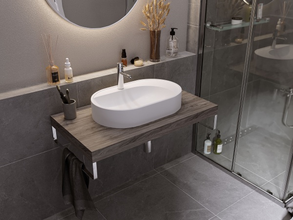 Накладная раковина Madera Luna 4627173210751 60 см белая глянцевая