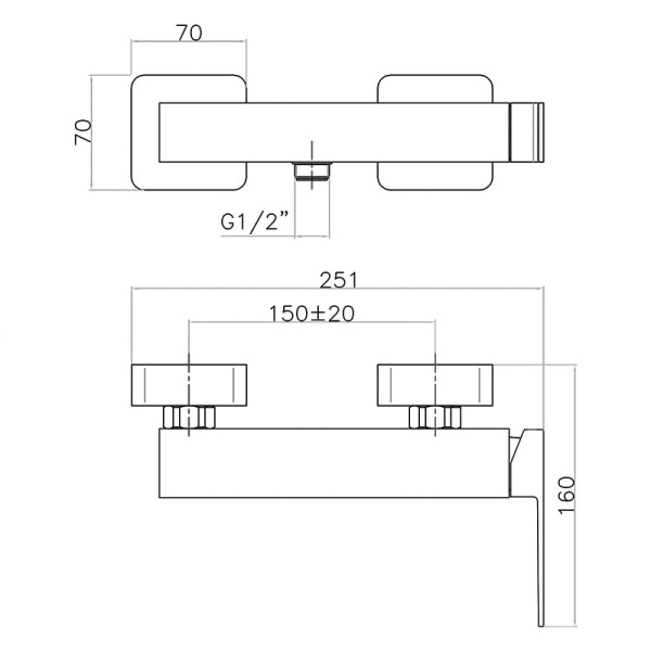 Смеситель для душа Webert Pegaso PE870101560 черный матовый