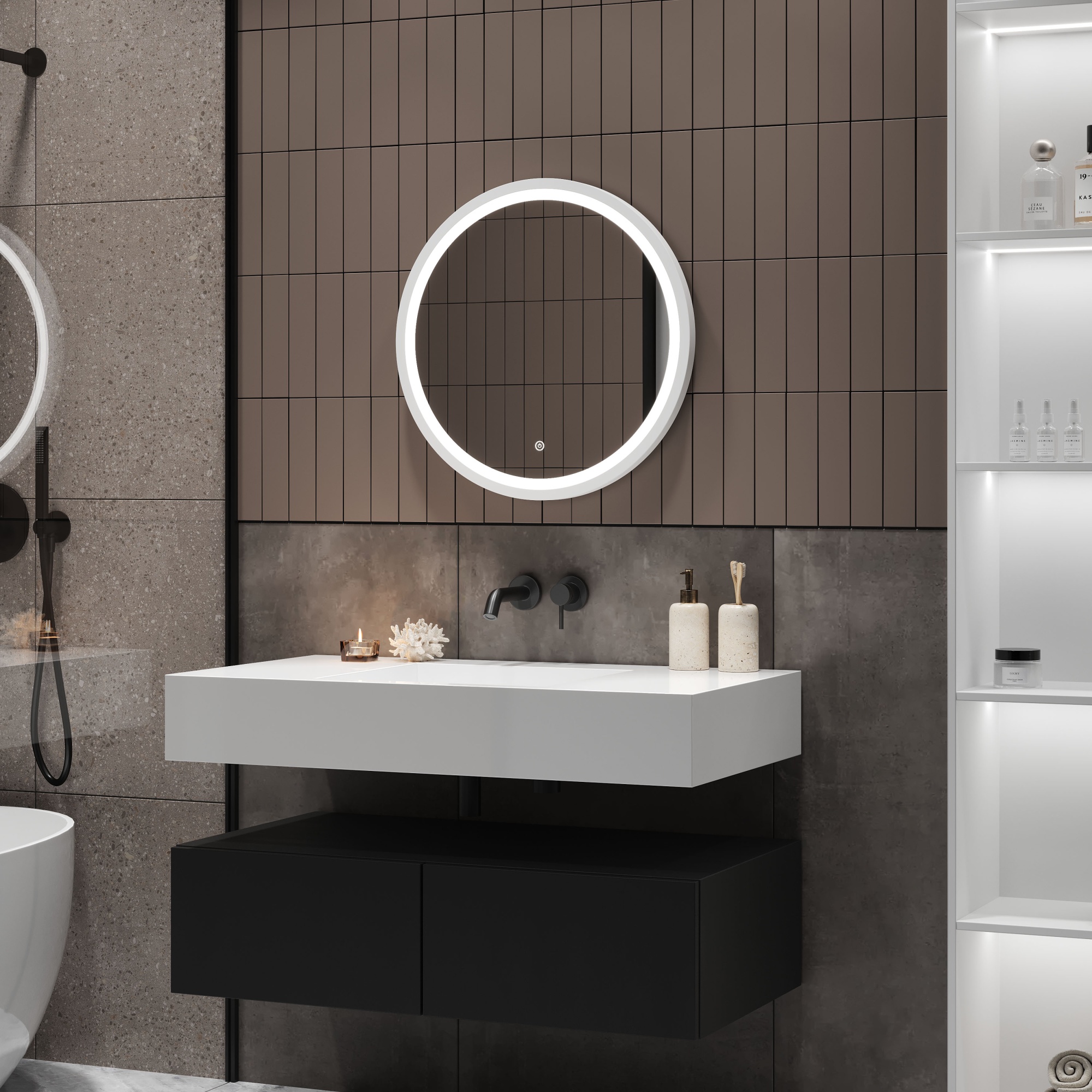 Зеркало Kакса-А Luxe 5381 60x60 белое