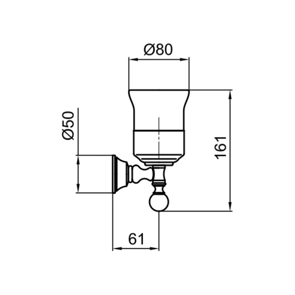 Стакан для зубных щеток Webert Karenina KA500301010 золото глянцевый