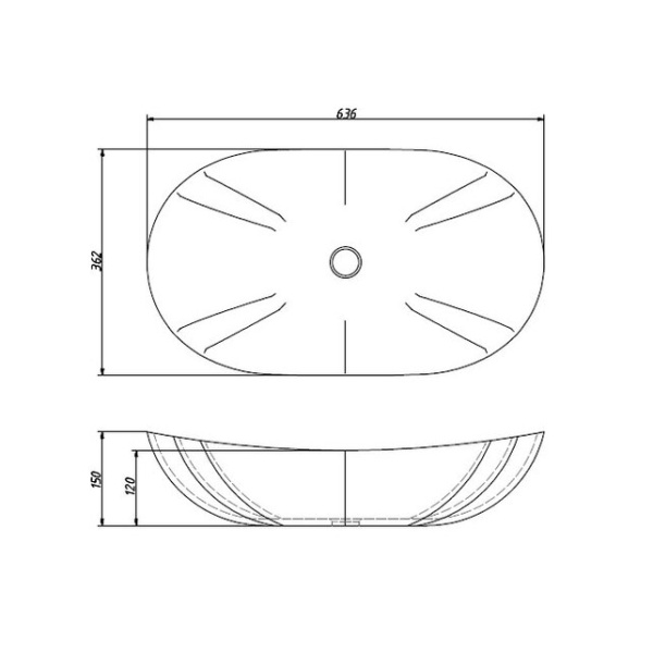 Накладная раковина Caprigo W8076 65 см белая