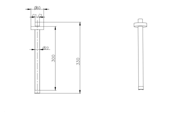 Кронштейн для верхнего душа Boheme Uno 629-UNO-SGM вороненая сталь