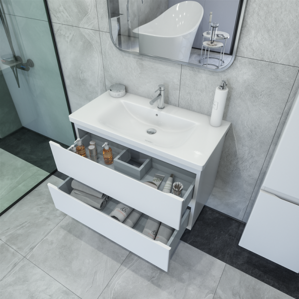 Тумба с раковиной Caprigo Forte 36113-SF027 85 см белая