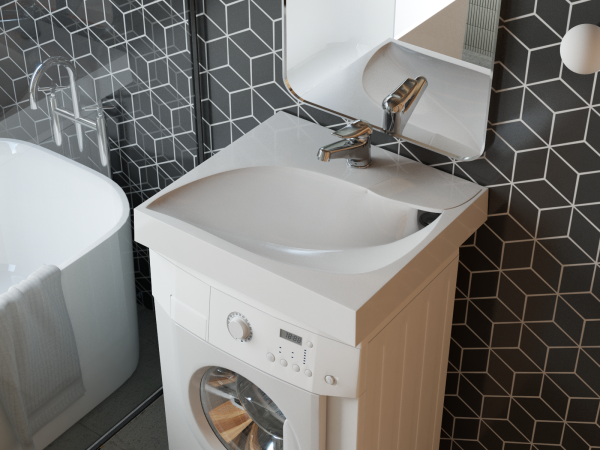 Подвесная раковина Madera List 4627173210546 60 см белая глянцевая на стиральную машину