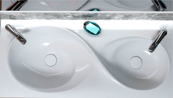 Мебельная раковина Velvex rkCla.100-81 100 см белая двойная