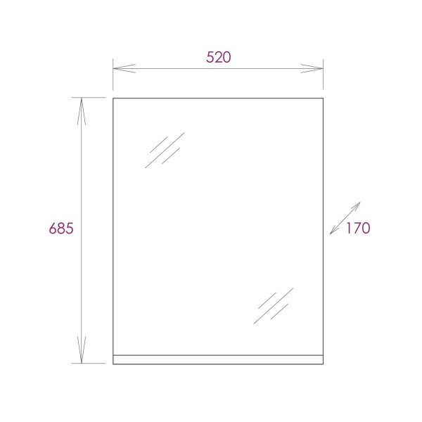 Зеркало Onika Эко 50x70 205210 белое