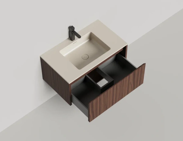 Тумба с раковиной Salini Domino 80 см 27D208ON окрашивание по RAL шпон Onda Plus