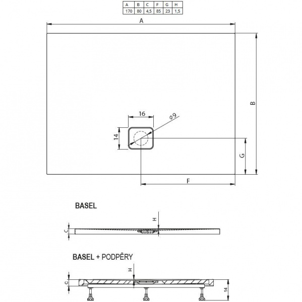 Душевой поддон Riho Basel 170x80 D005015005 белый