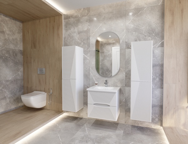 Тумба с раковиной Caprigo Modo Quarta 35711-SF027 55 см белая