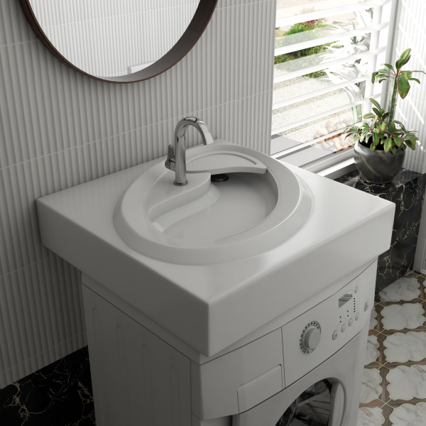 Подвесная раковина Madera Ameli 4627173210416 60 см белая глянцевая на стиральную машину