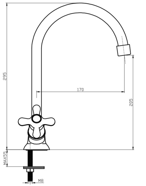 Смеситель для кухонной мойки Voda Ladoga LDG519 хром