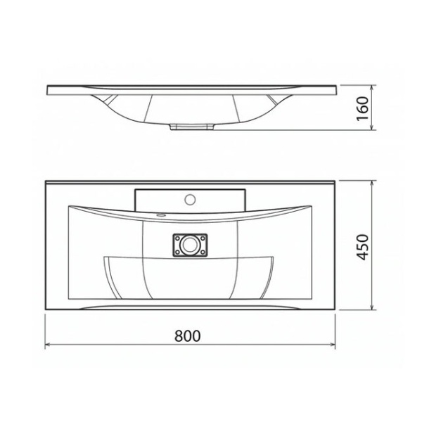 Мебельная раковина Caprigo ПРМ 800 80 см белая