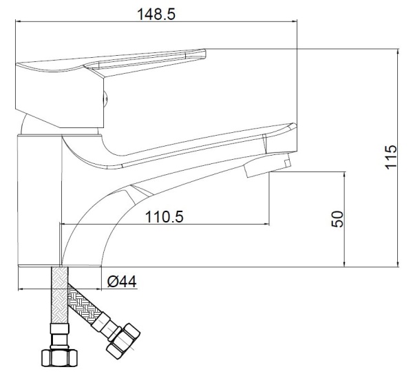 Смеситель для раковины Voda Breeze BZ26 хром глянцевый