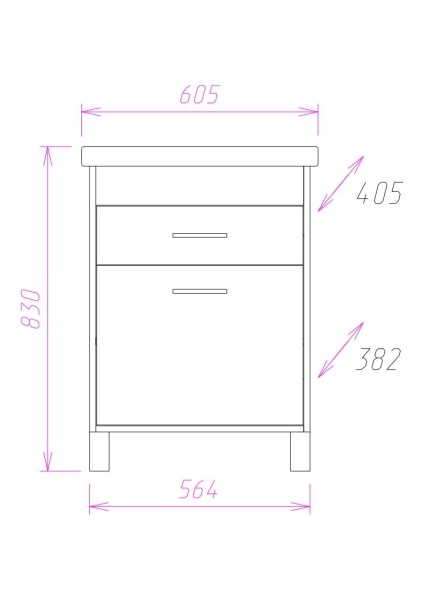 Тумба под раковину Onika Натали 106001 55 см ясень таормина (раковина Фостер 60)