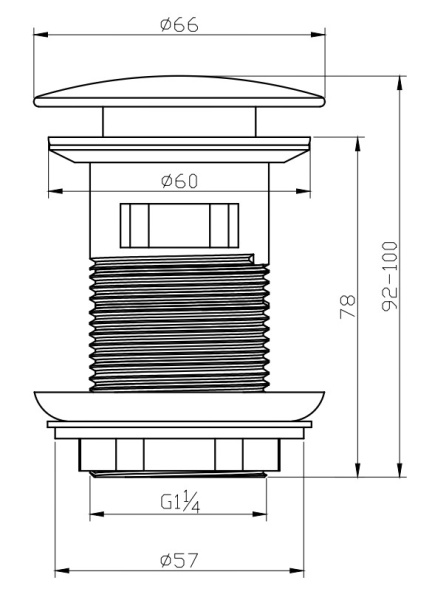 Донный клапан Esko Bangkok Black BGB черный