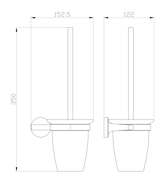 Туалетный ершик Wonzon & Woghand Simple WW-6529 хром глянцевый