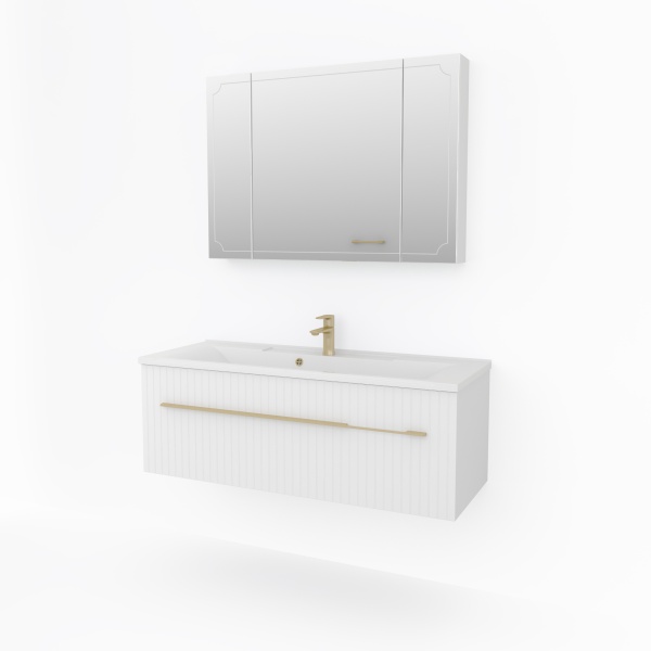 Тумба под раковину Kакса-А Sharm 005368 100 см белая с золотом