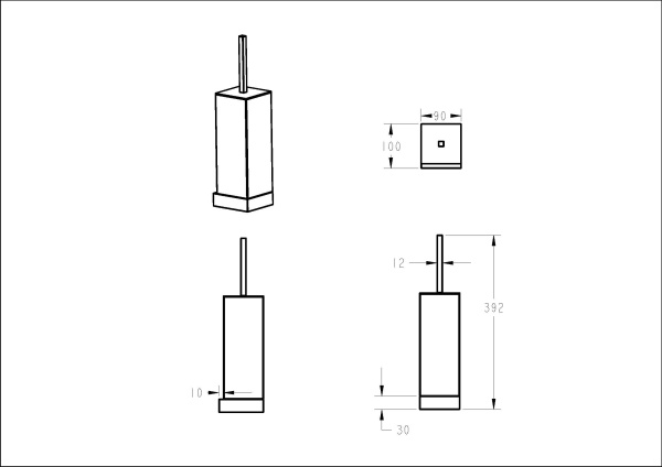 Держатель для туалетной бумаги Boheme Qubic 10735-BRB брашированная бронза