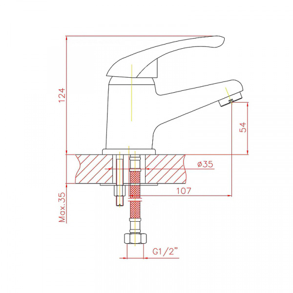 Смеситель для раковины Haiba CN1003 хром