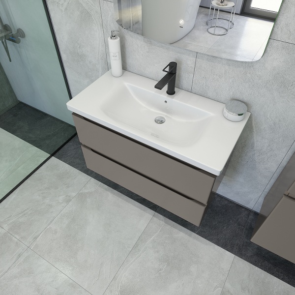 Тумба с раковиной Caprigo Forte 36113-SF025 90 см серая