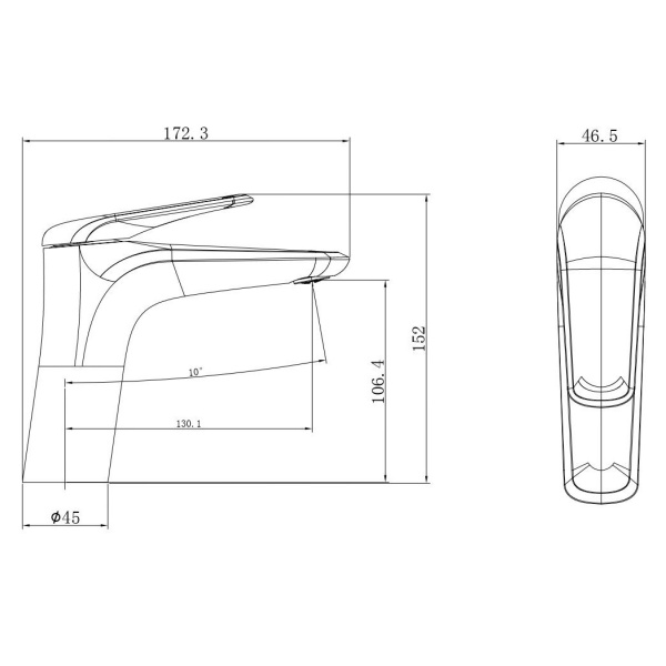 Встраиваемый смеситель Wonzon & Woghand WW-A41222-BGG темный графит брашированный