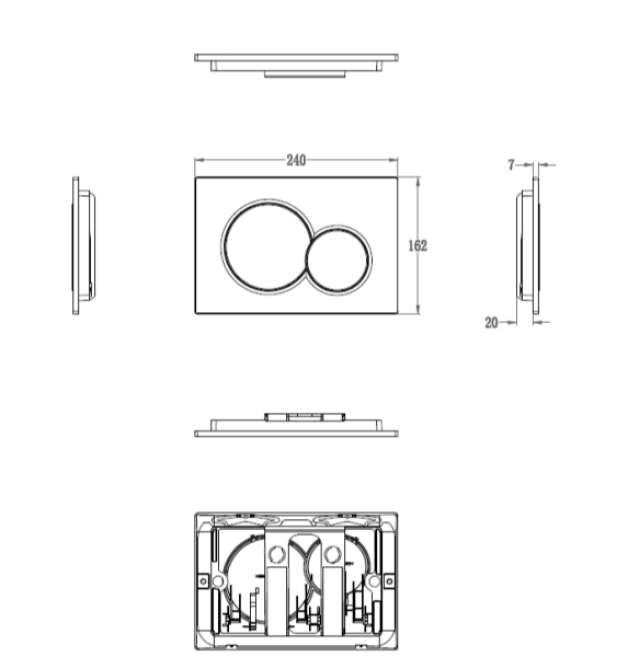 Кнопка смыва Wonzon & Woghand WW-IB232-CR хром глянцевая механическая