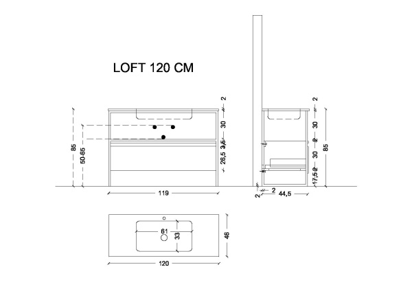 Ящик под консоль Armadi Art Loft 894-120-W белый