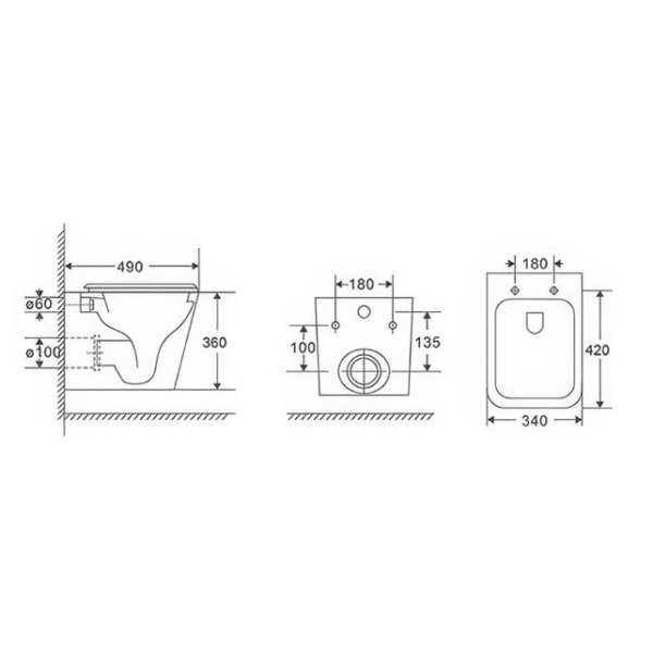 Унитаз подвесной Caprigo Style S-1293 белый
