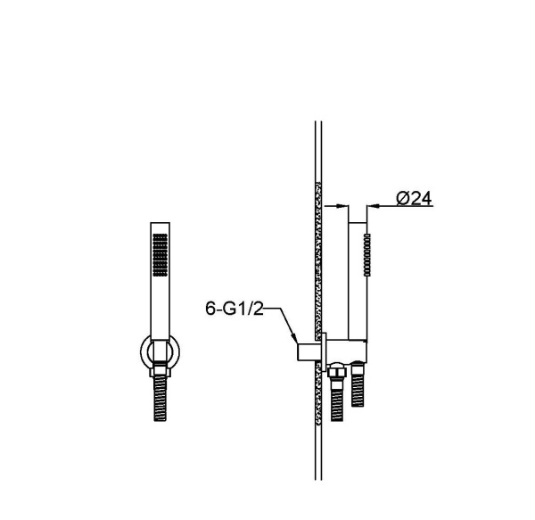 Душевой гарнитур Boheme Uno 422-SET-SGM глянцевый графит
